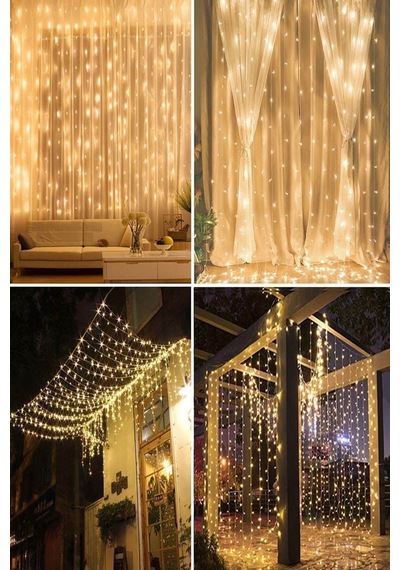 8 Fonksiyonlu Uzaktan Kumandalı Günışığı Perde Peri Led 3X3 Metre