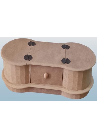 1448bng90239hobi Adn Dekoratif Kapaklı Kutu Tek Çekmece Ahşap Mdf Ham Model El Yapım