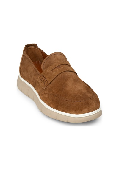 Deery Erkek Hakiki Süet Taba Renk Loafer Ayakkabı - 02045mtbae01