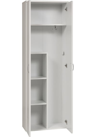 Temizlik Malzemeleri Dolabı, Ahşap Gardırop, Elbise Dolabı, Çok Amaçlı Dolap, 60x34x180cm Beyaz Temizlik Malzemeleri Dolabı, Ahşap Gardırop, Elbise Dolabı, Çok Amaçlı Dolap, 60x34x180cm Beyaz