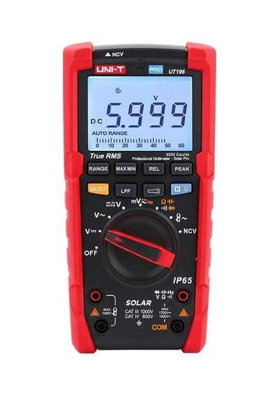 Unit Ut196 1700v Dc True Rms Profesyonel Solar Dijital Multimetre