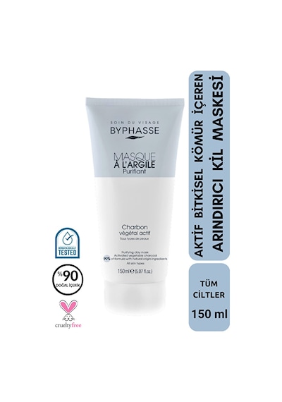Byphasse Aktif Bitkisel Kömür İçeren Kil Maskesi 150 ML