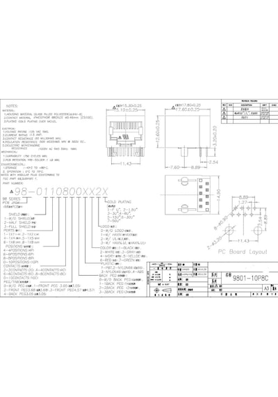 8P8C Plastik Rj45 Soket Ethernet Bağlantı Soketi 8 Pin Pcb Montaj
