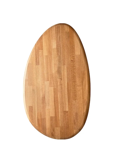 Fawdecor Asimetrik Masif Ahşap Modern İskandinav Oval Kestane