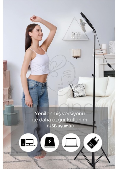 Joytech Youtuber Led Tripod Işıklı Telefon Tutucu Makyaj Işığı Ring Light 10 Inç 2.1 M Tripd