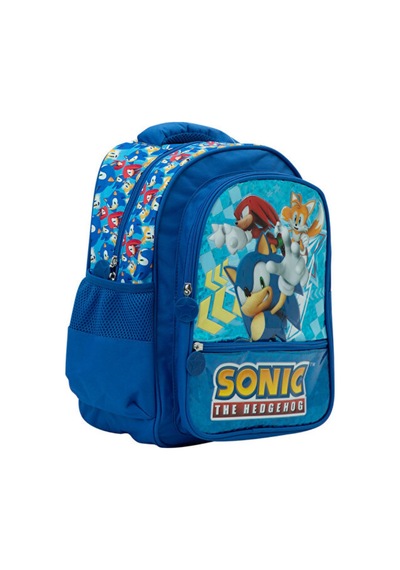 Sonic Li 2+1 Bölmeli İlk Okul Çantası 6-9 Yaş Mavi