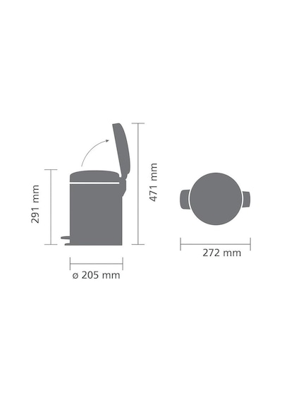 Brabantia Çöp Kutusu 5 Lt Newicon Pedallı Concrete Grey Gri