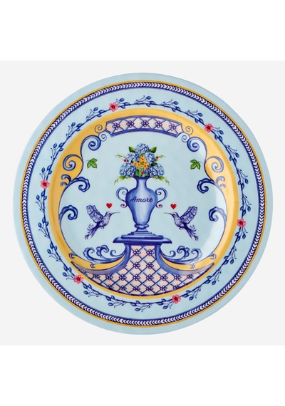 Mavi Melamin Yemek Tabağı 28 Cm