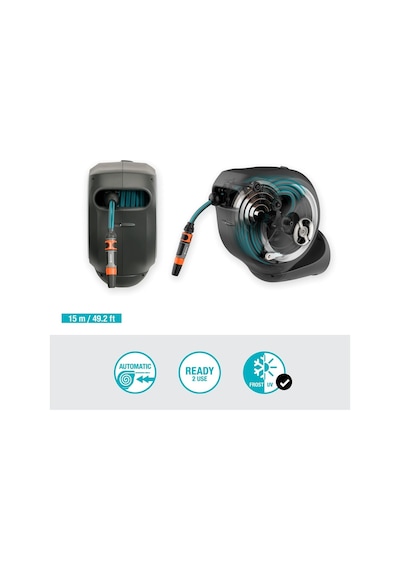 Gardena 18602 Duvara Monte Hortum Makarası Rollup S 15 Mt