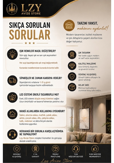 Levent Model Siyah Kasa Beyaz Işık Modern ''ultra Aydınlatmalı'' Ledli Avize