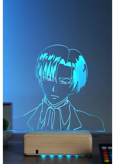 Attack On Titan Levi Ackerman 16 Renk Anime Gece Lambası