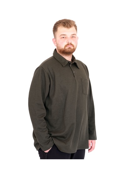 Mode Xl Büyük Beden Tshirt Polo U.kol Cepli 22446 Haki Haki