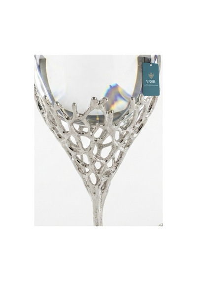 Chacha Home Luxury Odyssey 2'li Pirinç Deve Kuşu Ayağı Dekoratif Kristal Top Küre