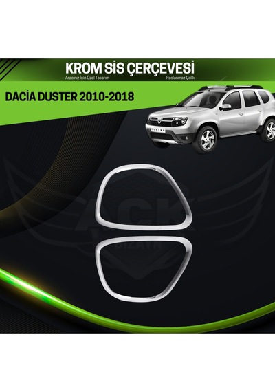 Dacia Duster 2010-2018 Krom Sis Farı Çerçevesi Paslanmaz Çelik