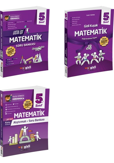 Gizli Yayınları 2025 5. Sınıf Matematik Alıştırmalı + Usta İşi + Gizli Kuşak Serisi Seti 3 Kitap