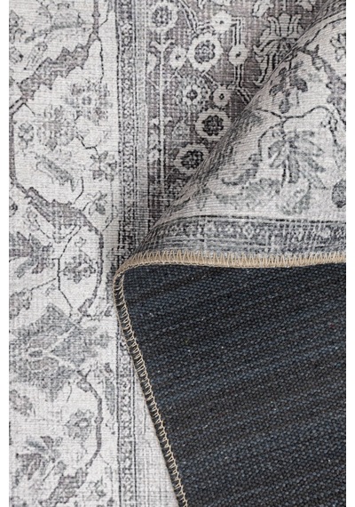 Stonart Eskitme Vintage Desenli Gri Otantik Yıkanabilir Şönil Halı Al 446 gri