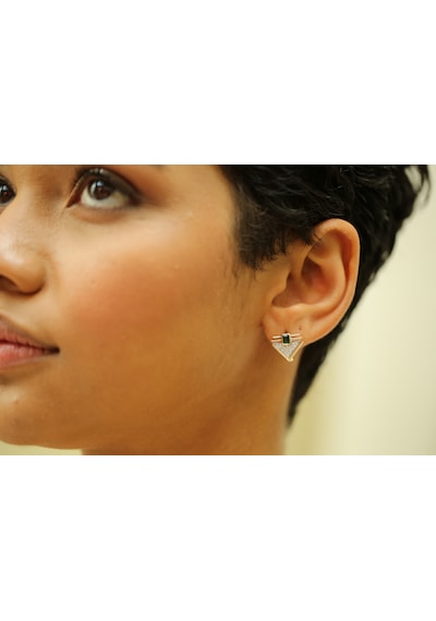 Reis Kuyumculuk T10037 Prego Green Earring Altın  Küpe