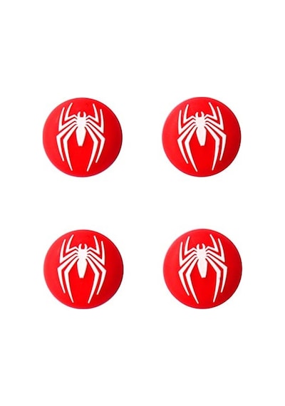 Cafele PS4 - PS5 - Xbox One X/S - Series X - Series S Analog Koruyucu Silikon Pad Spiderman Logo Kırmızı