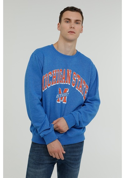 Superfly Michigan State Bisiklet Yaka Erkek Sweatshirt Spf101232313121 Yeşil