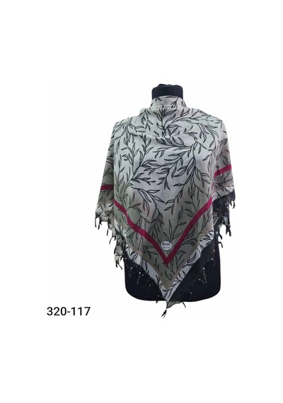 Berat Desenli Sökme Boncuklu Eşarp 320-117 Çok Renkli