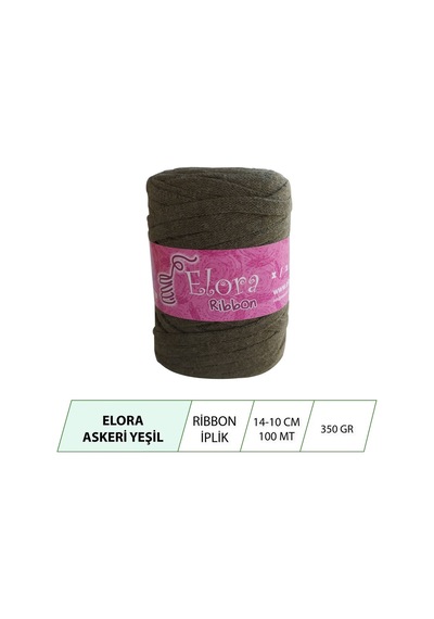 Elora Askeri Yeşil Ribbon Örgü Ipi