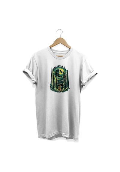 Gezgen Baskılı Beyaz T-shirt Beyaz