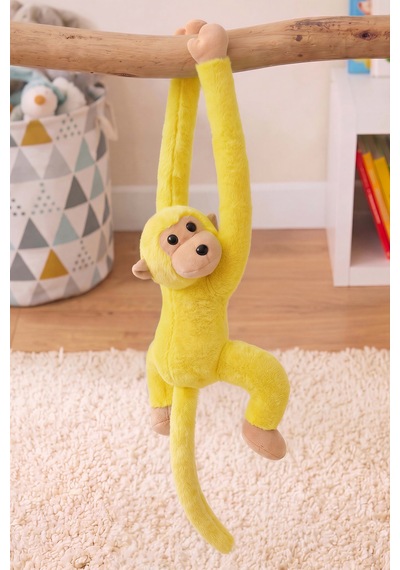Sarı Elleri Yapışabilen Maymun Peluş Oyuncak