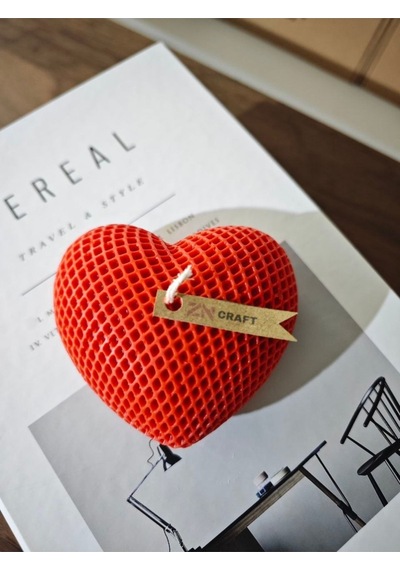 Bernami Mum Pinterest Dekoratif Kalp Şeklinde Mum - Kırmızı, Petek Desenli Diğer
