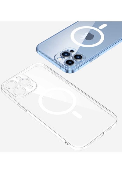 Apple Uyumlu iPhone 14 Pro Max İle Kılıf Magsafe Şarj Özellikli Kamera Korumalı Sert Pc Kapak