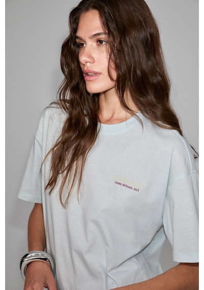 Grımelange Cassıane Kadın Bisiklet Yaka Kısa Kollu Ön Ve Arka Baskılı Regular Açık Mavi T-shirt Grımelange Cassıane Kadın Bisiklet Yaka Kısa Kollu Ön Ve Arka Baskılı Regular Açık Mavi T-shirt