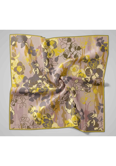 Silk Home Twill İpek Eşarp 11483-31 Gül Kurusu, Pudra, Butter Yellow, Sarı