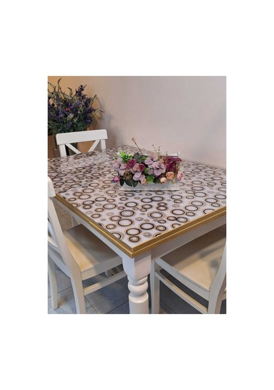 Kalın Pvc Masa Koruyucu 1.2 Mm Mika Örtü, 70 Ve 80 Cm En, Mermer Desen 32pvc1.2.mermer27 Şeffaf