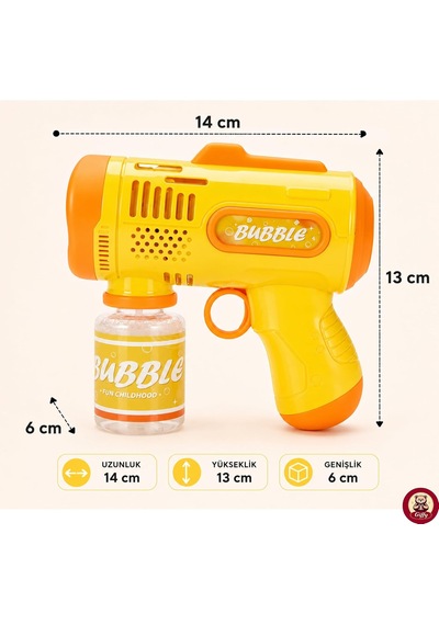 Oyuncak Işıklı Otomatik Köpük Tabancası Bubble Gun 5000+ Köpük Efektli