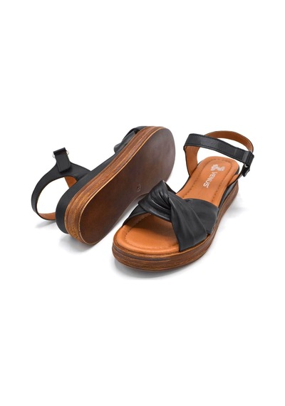 Kadın Comfort Deri Sandalet Siyah 2216403y Yetişkin