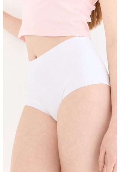 Naphor Shade Dikişsiz Yüksek Bel Slip Külot Beyaz Beyaz