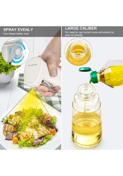 Lexroo Pişirme İçin Zeytinyağı Püskürtücü, 240ml Zeytinyağı Sprey Şişesi Çok Renkli
