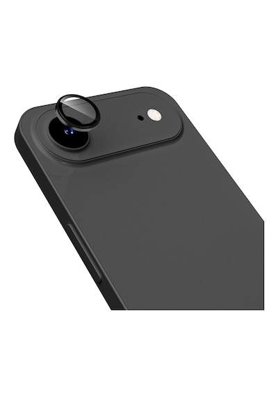 Apple Uyumlu iPhone 17 Air Metal Çerçeveli Temperli Kamera Lens Koruyucu Siyah