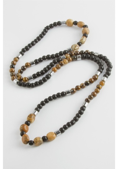 Jasper - 18 - Onix - Glblseme - Doğaltaş Kolye-siyah Çok renkli