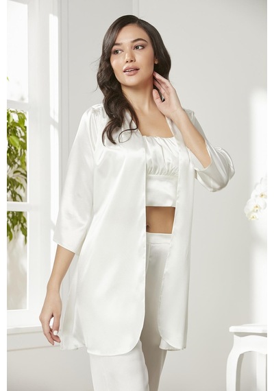 Pierre Cardin Saten 3'lü Kadın Pijama Takımı - 2075 001