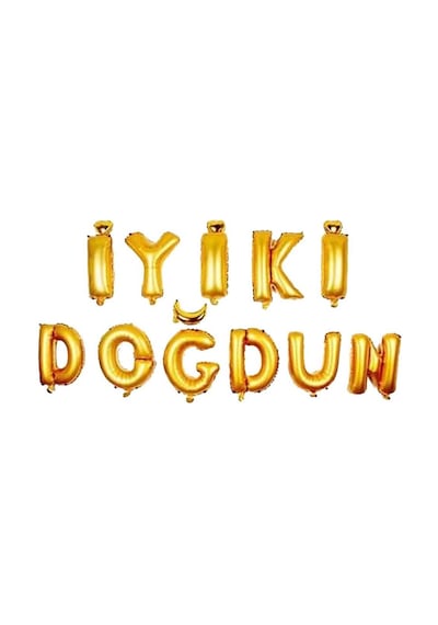 Iyi Ki Doğdun 11 Parça Harf Gold Altın Folyo Balon Seti
