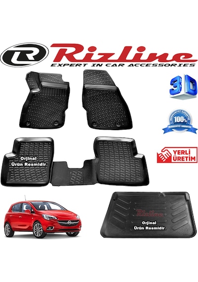 Opel Corsa E 3D Paspas + Bagaj Havuzu 2014 - 2020 Arası Rizline N11.8704