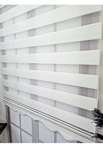 Bbb Mikro Pliseli Stor Zebra Perde Beyaz Mz483
