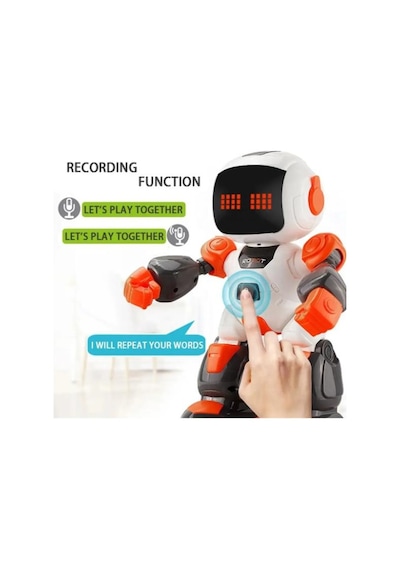 Uzaktan Kumandalı Işıklı Sesli Ses Kaydı Yapan Yürüyen Robot