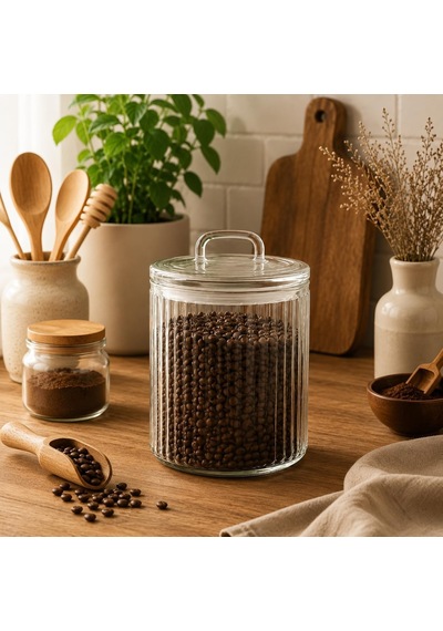 700 Ml Fitilli Cam Saklama Kavanozu Cam Kapaklı Şeffaf Cam Erzak Kahve Kuruyemiş Kurabiye Saklama Kabı Çok Renkli