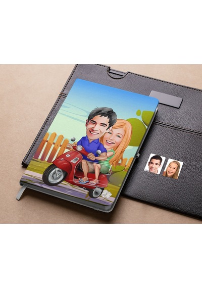 Bk Gift Kişiye Özel Sevgililer Karikatürlü Beyaz Defter-10 , Arkadaşa Hediye , Sevgiliye Hediye