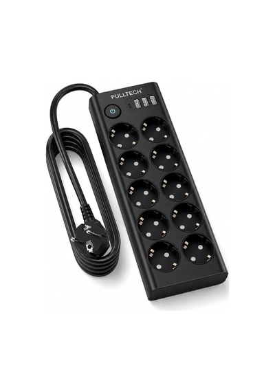 Çoklu Priz 10'lu Grup Priz Usb'li 3x Usb-a, 1x Usb-c , 3680w 16a, 2 Metre Kablo, Topraklı Uzatma Kablosu, Ev Ofis Gam 0