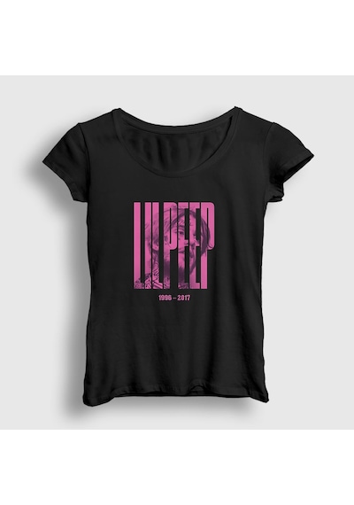 Presmono Kadın Rose Lil Peep T-shirt Siyah