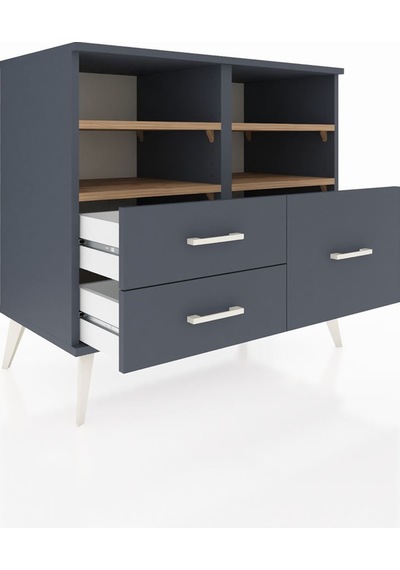 Hyperion Şifonyer 4 Raflı 3 Çekmeceli 88x44x80 Antrasit-çam/antrasit Çam/antrasit Hyperion Şifonyer 4 Raflı 3 Çekmeceli 88x44x80 Antrasit-çam/antrasit Çam/antrasit
