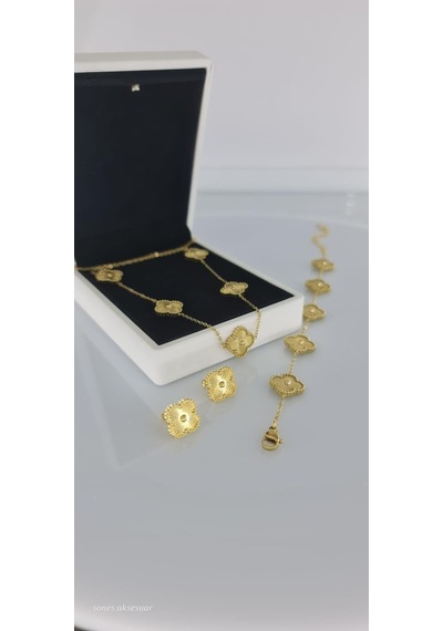 Günlük Gold Çelik Takı Seti Gümüş - Rose Gold