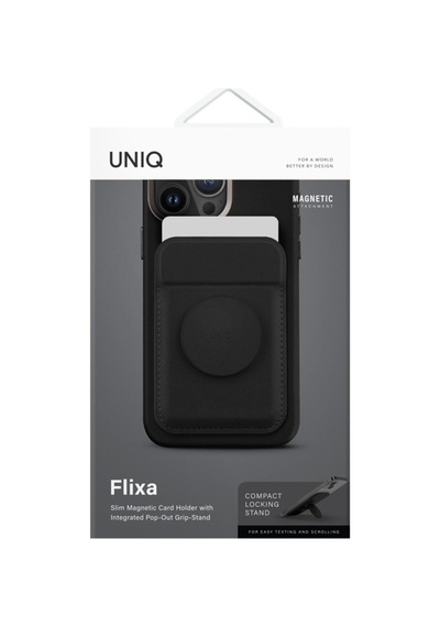 Telefon Modelleri Ile Uyumlu Kartlık Flixa Serisi Manyetik Stand Olma Popsocket Özelliği Black